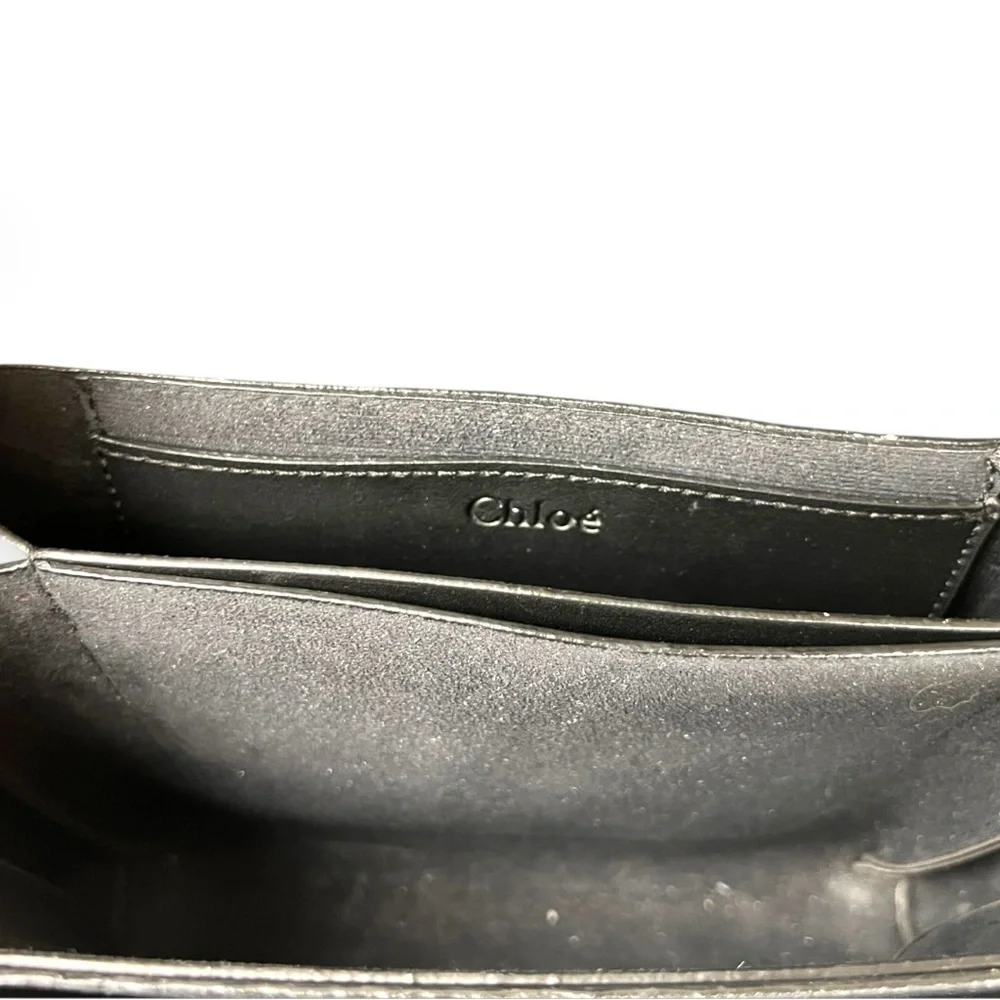Chloe Faye Black Leather Ring Crossbody Bag - Picture 9 of 12